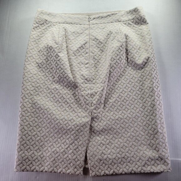 J.Crew Women Beige Professional Cotton Blend Textured Pencil Skirt Size 6 - Picture 4 of 8